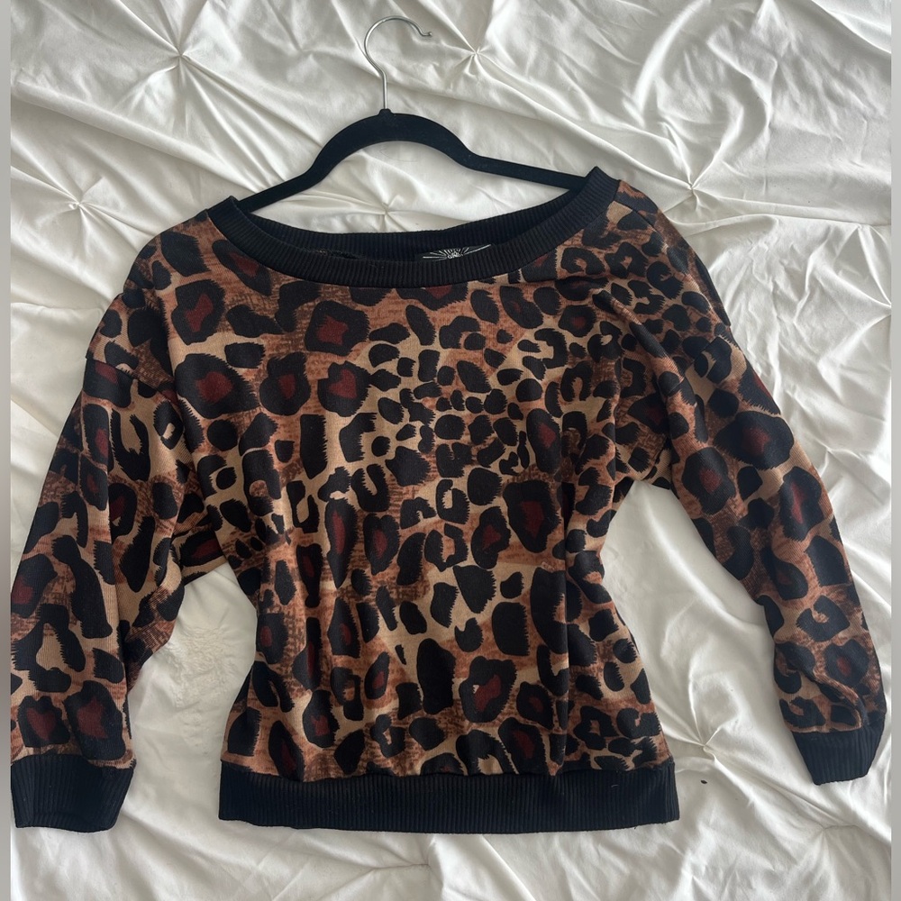 Leopard Print Sweater - image 1